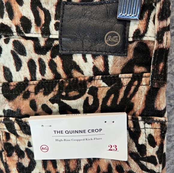 Adriano Goldschmied Pants Womens Sz 23R The Quinne Crop Kick Flare Animal Print - Picture 12 of 13